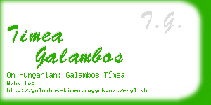 timea galambos business card